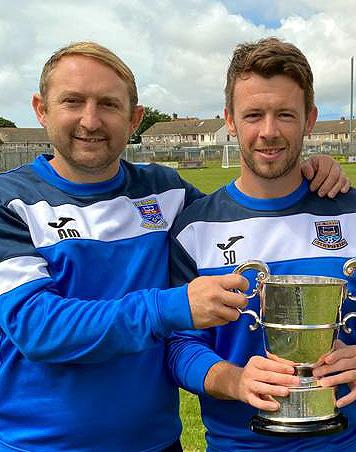 Anthony Mayhew and Scott Davies with silverware